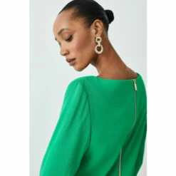 Best Sale 🎁 KarenMillen Compact Stretch Viscose Sleeved Clean Midi 👗 Dress For Female ✔️ -Karen Millen Sales unnamed file 2531