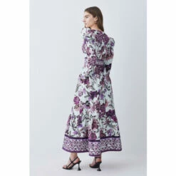 Budget 🤩 KarenMillen Lydia Millen Tall Border Cotton Sateen Woven Midi 👗 Dress For Female 🔔 -Karen Millen Sales unnamed file 2537