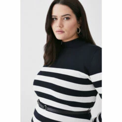 Best reviews of 🌟 KarenMillen Plus Size Stripe Rib Knit Belted Mini 👗 Dress For Female ✔️ -Karen Millen Sales unnamed file 254