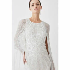 Buy 😉 KarenMillen Petite Premium Embellished Caped Maxi 👗 Dress For Female 🤩 -Karen Millen Sales unnamed file 2556