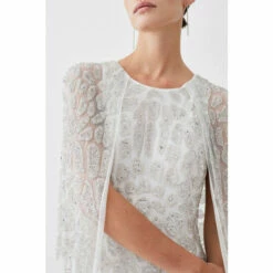 Buy 😉 KarenMillen Petite Premium Embellished Caped Maxi 👗 Dress For Female 🤩 -Karen Millen Sales unnamed file 2558
