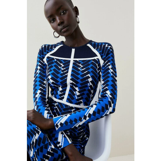 Best reviews of ๐ KarenMillen Geo Jacquard Knit Skater Mini ๐ Dress For Female ๐งจ 2 Best reviews of ๐ KarenMillen Geo Jacquard Knit Skater Mini ๐ Dress For Female ๐งจ - Image 2