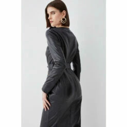 Buy ⌛ KarenMillen Leather Military Belted Pencil 👗 Dress For Female 😉 -Karen Millen Sales unnamed file 2579
