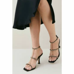 Budget 😀 KarenMillen Leather Chain Detail Low Heel For Female 😀 -Karen Millen Sales unnamed file 2588