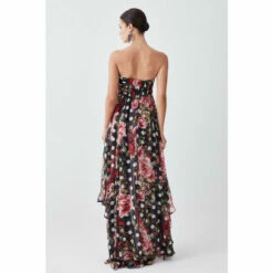 Discount 🔥 KarenMillen Petite Spot Floral Chiffon Drama Hem Mini 👗 Dress For Female 🧨 -Karen Millen Sales unnamed file 2593