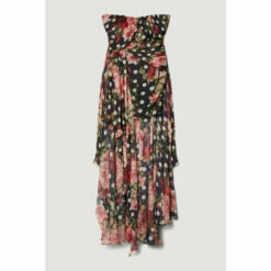 Discount 🔥 KarenMillen Petite Spot Floral Chiffon Drama Hem Mini 👗 Dress For Female 🧨 -Karen Millen Sales unnamed file 2594