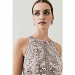Top 10 ⌛ KarenMillen Petite Embellished Halter Fringed Mini 👗 Dress For Female 🛒 -Karen Millen Sales unnamed file 2599
