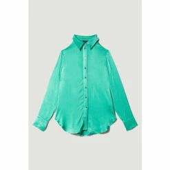 Wholesale ✔️ KarenMillen Viscose Satin Boyfriend 👕 Shirt For Female 🔔 -Karen Millen Sales unnamed file 260