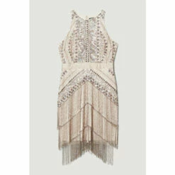 Top 10 ⌛ KarenMillen Petite Embellished Halter Fringed Mini 👗 Dress For Female 🛒 -Karen Millen Sales unnamed file 2600