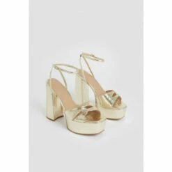 Outlet 🤩 KarenMillen Metallic Platform 🩴 Sandal For Female ✨ -Karen Millen Sales unnamed file 2613