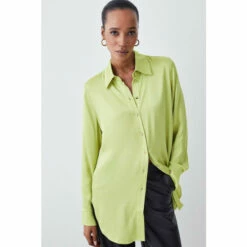 Wholesale ✔️ KarenMillen Viscose Satin Boyfriend 👕 Shirt For Female 🔔 -Karen Millen Sales unnamed file 263