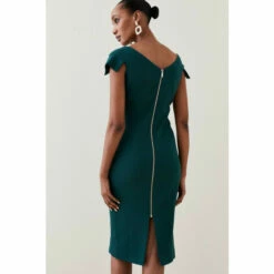 Discount 🥰 KarenMillen Structured Crepe Cross Detail Midi 👗 Dress For Female 🧨 -Karen Millen Sales unnamed file 2661