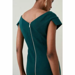 Discount 🥰 KarenMillen Structured Crepe Cross Detail Midi 👗 Dress For Female 🧨 -Karen Millen Sales unnamed file 2663