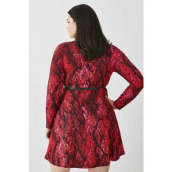 Buy 😉 KarenMillen Plus Size Snake Belted Viscose Blend Jersey Skater 👗 Dress For Female 👍 -Karen Millen Sales unnamed file 268