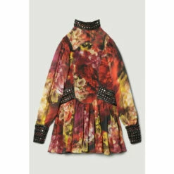 Hot Sale ✔️ KarenMillen Exploded Floral Studded Lace Mini 👗 Dress For Female 👍 -Karen Millen Sales unnamed file 2698