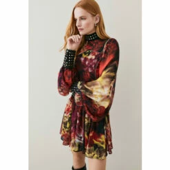 Hot Sale ✔️ KarenMillen Exploded Floral Studded Lace Mini 👗 Dress For Female 👍 -Karen Millen Sales unnamed file 2700