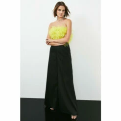 Best deal 🛒 KarenMillen Premium Satin High Waist Wide Leg Trousers For Female 😀