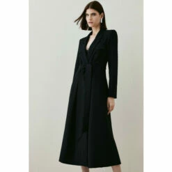 Deals 🥰 KarenMillen Compact Stretch Longline Evening 🧥 Coat For Female 👍