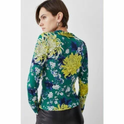 Cheapest ✔️ KarenMillen Floral Twist Knot Long Sleeve Jersey Top For Female 👏 -Karen Millen Sales unnamed file 274