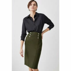 Buy ⌛ KarenMillen Button Pocket Ponte Midi 👗 Skirt For Female 🛒 -Karen Millen Sales unnamed file 2756