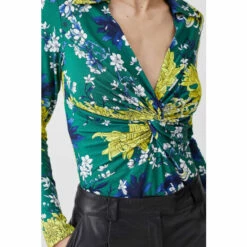 Cheapest ✔️ KarenMillen Floral Twist Knot Long Sleeve Jersey Top For Female 👏 -Karen Millen Sales unnamed file 276