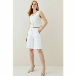 Best reviews of 🤩 KarenMillen Sparkle Tweed Button Crop Top For Female 👏 -Karen Millen Sales unnamed file 2782