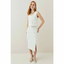 Best reviews of 🤩 KarenMillen Sparkle Tweed Button Crop Top For Female 👏 -Karen Millen Sales unnamed file 2785