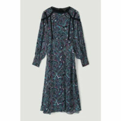 Hot Sale 😀 KarenMillen Plus Size Paisley Ladder Woven Midi 👗 Dress For Female 🎁 -Karen Millen Sales unnamed file 2790