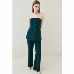 New 🔥 KarenMillen Compact Stretch Button Bodice Jumpsuit For Female 😍