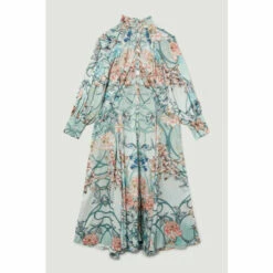 Best Pirce 🔥 KarenMillen Plus Size Mirrored Floral Satin Woven Midi 👗 Dress. For Female 💯 -Karen Millen Sales unnamed file 2838