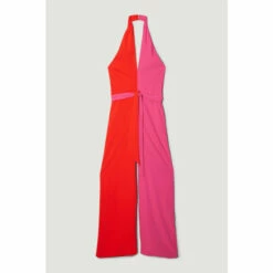 Cheap 🤩 KarenMillen Soft Tailored Colourblock Crossfront Jumpsuit For Female 🤩 -Karen Millen Sales unnamed file 2844