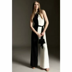 Cheap 🤩 KarenMillen Soft Tailored Colourblock Crossfront Jumpsuit For Female 🤩 -Karen Millen Sales unnamed file 2847