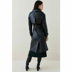 Best Pirce 🥰 KarenMillen Petite Leather Trench Belted Mac 🧥 Coat For Female 🛒 -Karen Millen Sales unnamed file 2859
