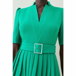 Best Sale 🎁 KarenMillen Petite Structured Crepe Forever Pleat Midi 👗 Dress For Female 🎉 -Karen Millen Sales unnamed file 2866