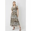 Best Pirce 🛒 KarenMillen Snake Print Mesh Knot Detail Midaxi 👗 Dress For Female 😀