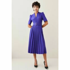 Best Sale 🎁 KarenMillen Petite Structured Crepe Forever Pleat Midi 👗 Dress For Female 🎉 -Karen Millen Sales unnamed file 2871