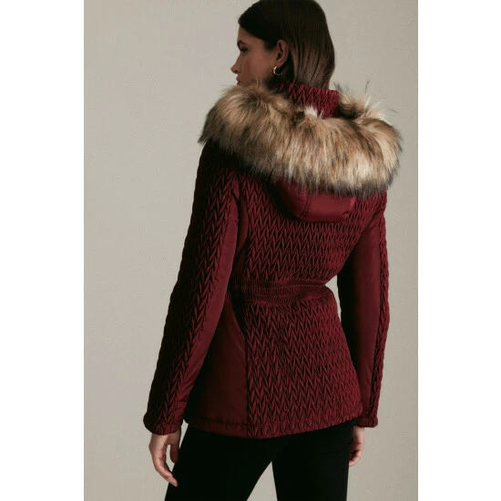 Coupon 😀 KarenMillen Signature Quilt Short Faux Fur Trim 🧥 Coat For Female 🎁 3 Coupon 😀 KarenMillen Signature Quilt Short Faux Fur Trim 🧥 Coat For Female 🎁 - Image 3