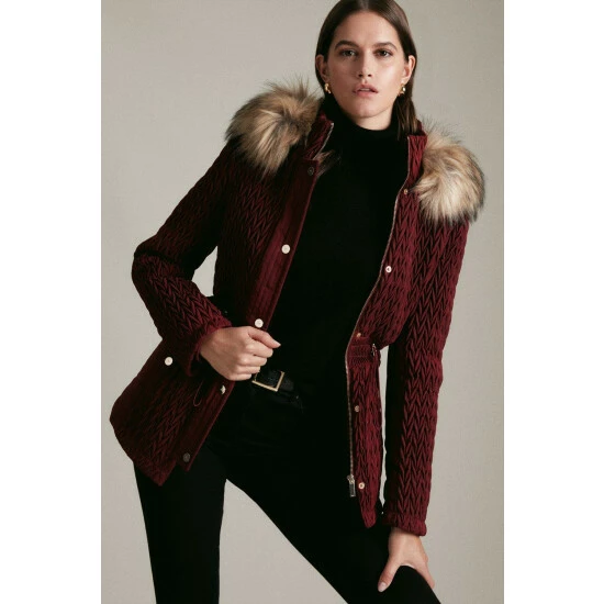 Coupon 😀 KarenMillen Signature Quilt Short Faux Fur Trim 🧥 Coat For Female 🎁 5 Coupon 😀 KarenMillen Signature Quilt Short Faux Fur Trim 🧥 Coat For Female 🎁 - Image 5
