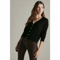 Flash Sale 🔔 KarenMillen Cashmere Blend V Neck Cardigan For Female 👍 -Karen Millen Sales unnamed file 2894
