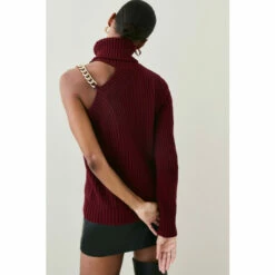 Coupon 🎁 KarenMillen Asymmetric Mid Gauge Cashmere Blend Jumper For Female 😍 -Karen Millen Sales unnamed file 2902