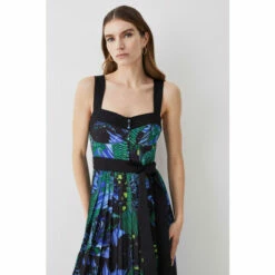 Best reviews of 🔔 KarenMillen Top Stitch Pleated Butterfly Detail Woven Midi 👗 Dress For Female 🌟 -Karen Millen Sales unnamed file 2910
