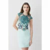 New 💯 KarenMillen Metallic Guipure Lace Mirrored Mini 👗 Dress For Female 🔥