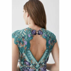 New 💯 KarenMillen Metallic Guipure Lace Mirrored Mini 👗 Dress For Female 🔥 -Karen Millen Sales unnamed file 2916