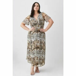 Cheapest ⭐ KarenMillen Plus Size Snake Print Mesh Jersey Midaxi 👗 Dress For Female 😍