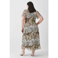 Cheapest ⭐ KarenMillen Plus Size Snake Print Mesh Jersey Midaxi 👗 Dress For Female 😍 -Karen Millen Sales unnamed file 295