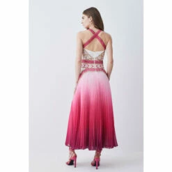 Top 10 🌟 KarenMillen Geo Guipure Metallic Woven Pleat Midi For Female ✔️ -Karen Millen Sales unnamed file 2961