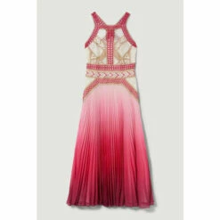 Top 10 🌟 KarenMillen Geo Guipure Metallic Woven Pleat Midi For Female ✔️ -Karen Millen Sales unnamed file 2962