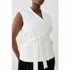 Best Sale 🎁 KarenMillen Plus Size Mono Tailored And Pleat Belted Midi 👗 Dress For Female ✨ -Karen Millen Sales unnamed file 2976