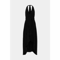 Best reviews of 👍 KarenMillen Soft Tailored Waterfall Halter Maxi 👗 Dress For Female 🥰 -Karen Millen Sales unnamed file 2995