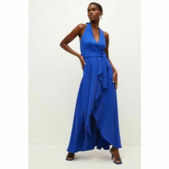 Best reviews of 👍 KarenMillen Soft Tailored Waterfall Halter Maxi 👗 Dress For Female 🥰 -Karen Millen Sales unnamed file 2997